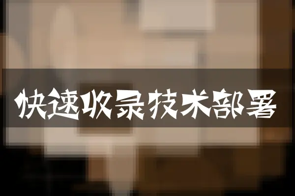 快速收录技术部署